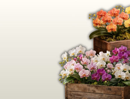 Hộp gỗ mộc tự nhiên, phù hợp cắm hoa tươi, hoa lan và trang trí sự kiện